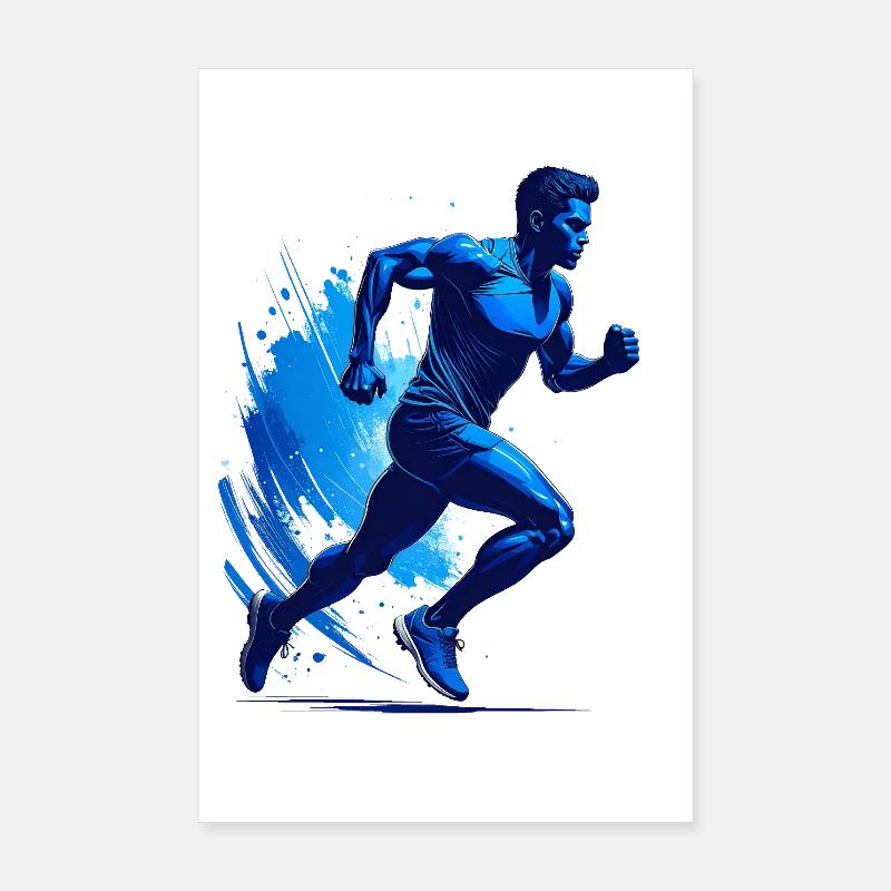 Silhouette eines Läufers Poster 20x30 cm