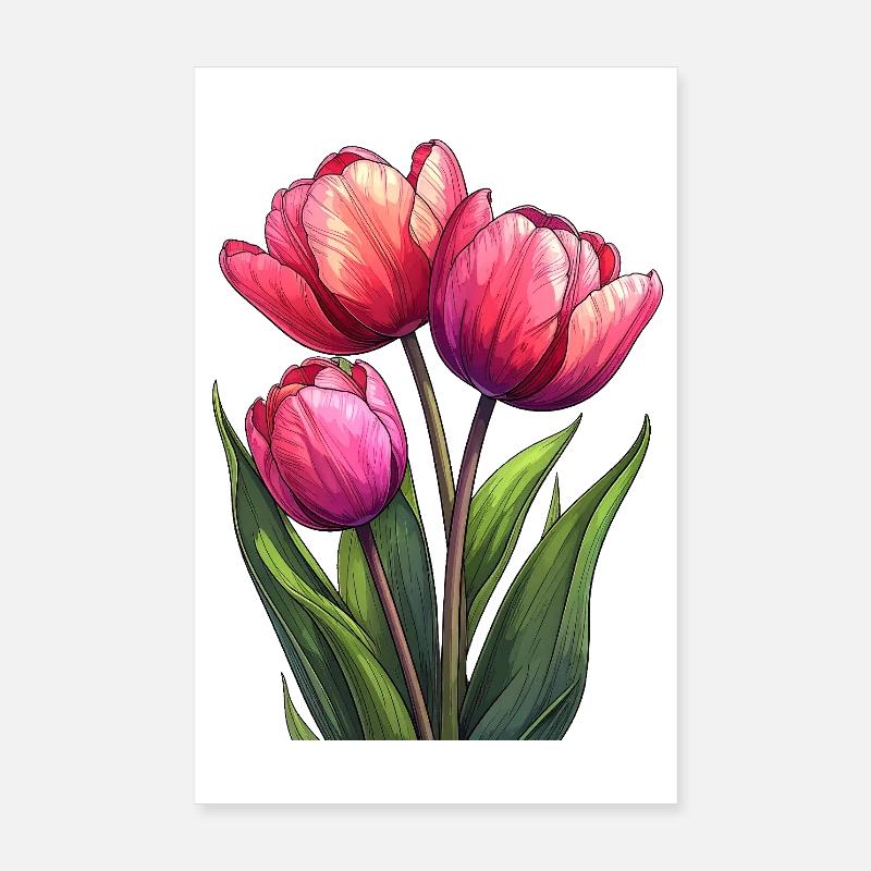 Tulipes pour le printemps Poster 20 x 30 cm
