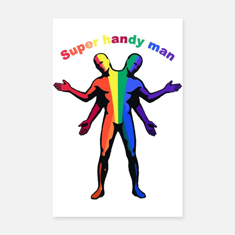 Super Handy Man Rainbow Poster 8" x 12" (20x30 cm)