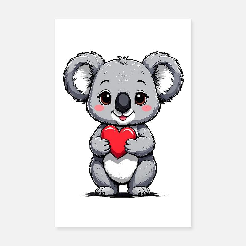 Koala avec du cœur Poster 20 x 30 cm