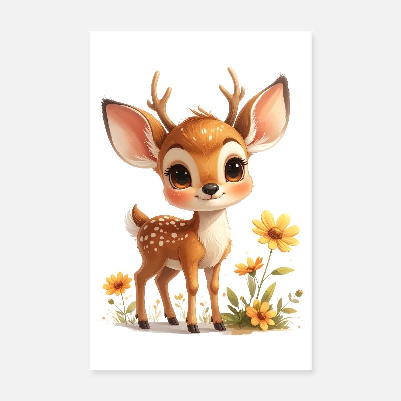 roe deer Poster 8" x 12" (20x30 cm)