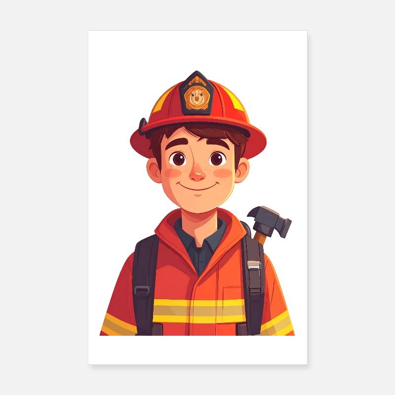 Fireman Poster 8" x 12" (20x30 cm)