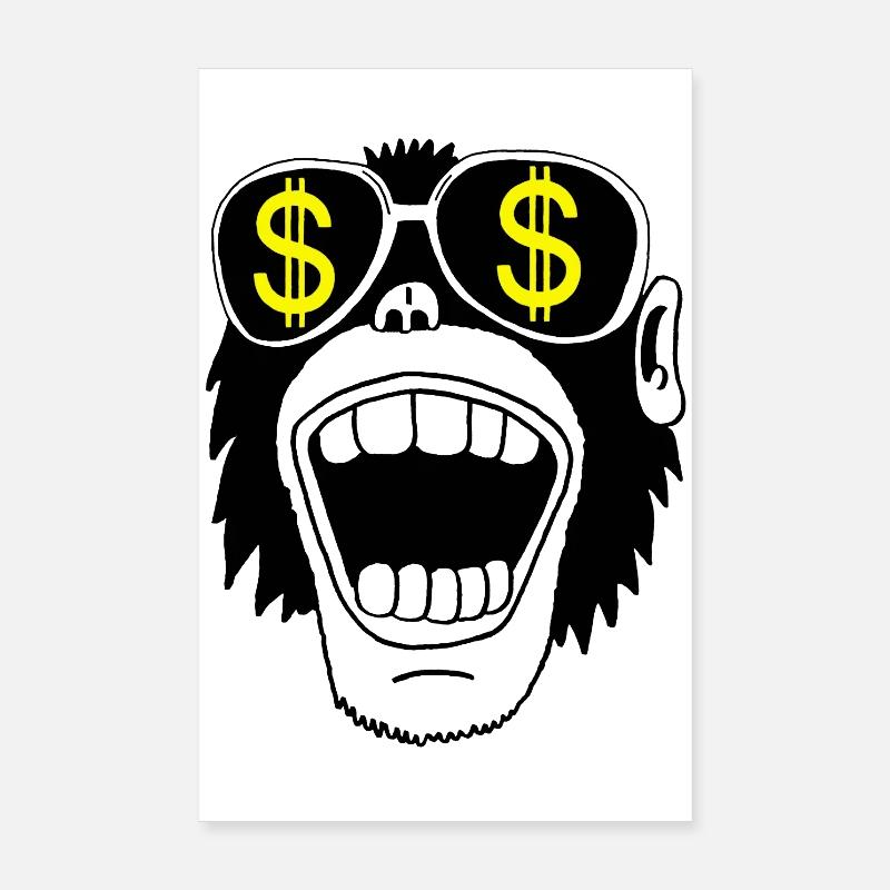 Affe mit Brille Poster 20x30 cm