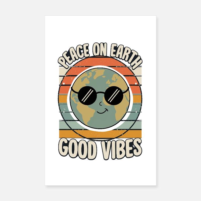 Peace on Earth Retro Poster 20x30 cm