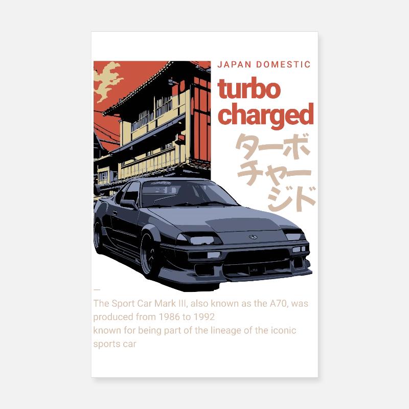 A70 Supra Ultra Car Rétro Graphice Poster 20 x 30 cm