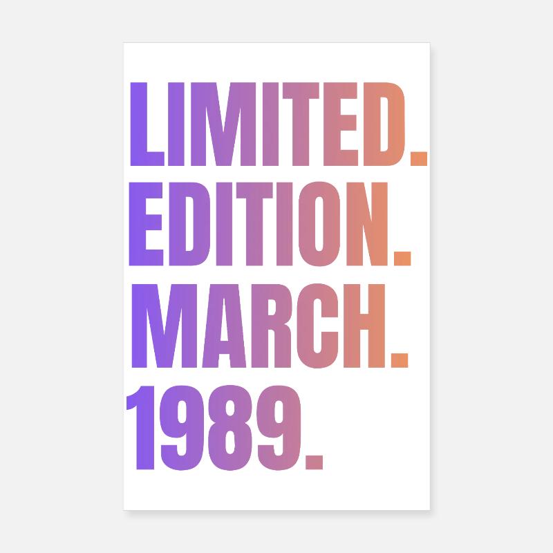 Limited Edition Mars 1989 Poster 20 x 30 cm