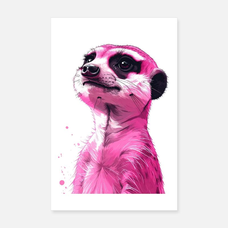 Suricate rose Poster 20 x 30 cm