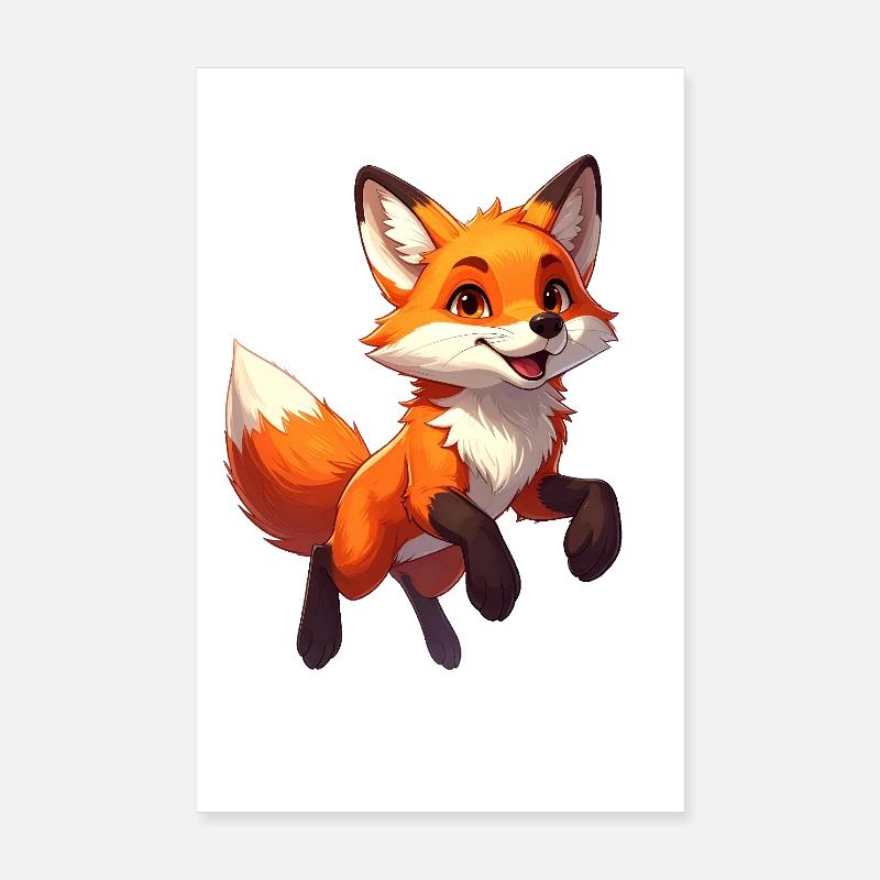 Renard Sauteur Poster 20 x 30 cm