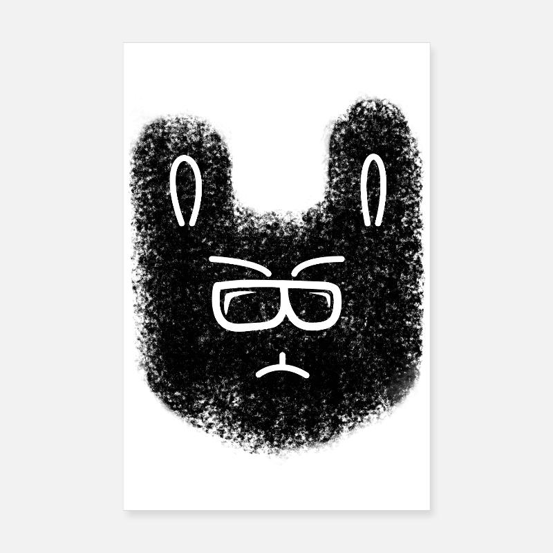 Lapin nerd avec des lunettes Poster 20 x 30 cm