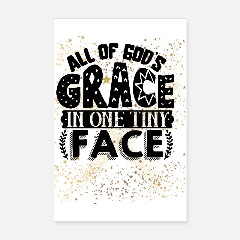 OneLine Gold Stars Glitter Effect Poster 8" x 12" (20x30 cm)