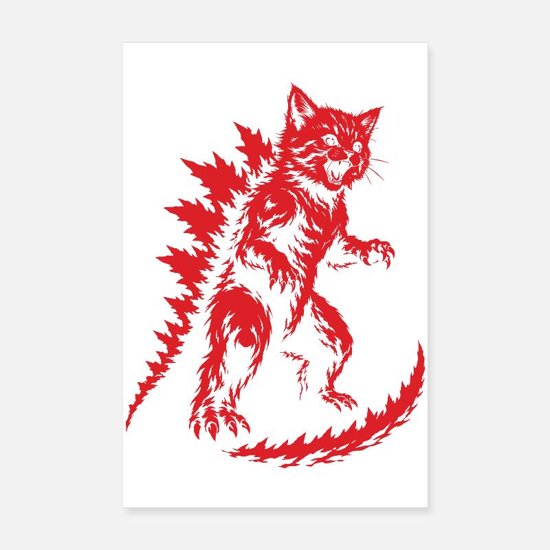 Rugissement de Kaiju Chaton, Catzilla Poster 20 x 30 cm