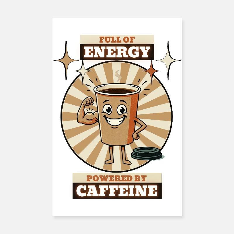 Kaffeetassenenergie - Poster 20x30 cm - Weiß