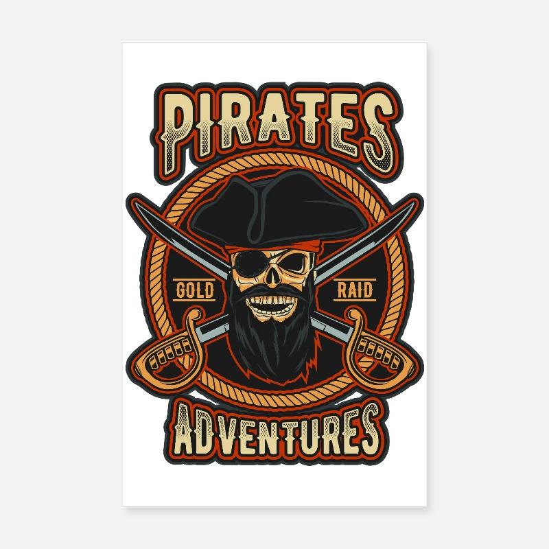 Pirate Gold Raid Patch Poster 8" x 12" (20x30 cm)