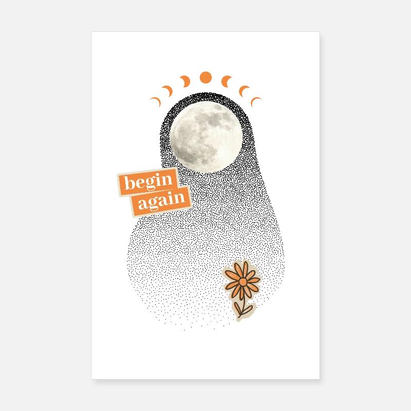 New beginning: begin again Poster 8" x 12" (20x30 cm)