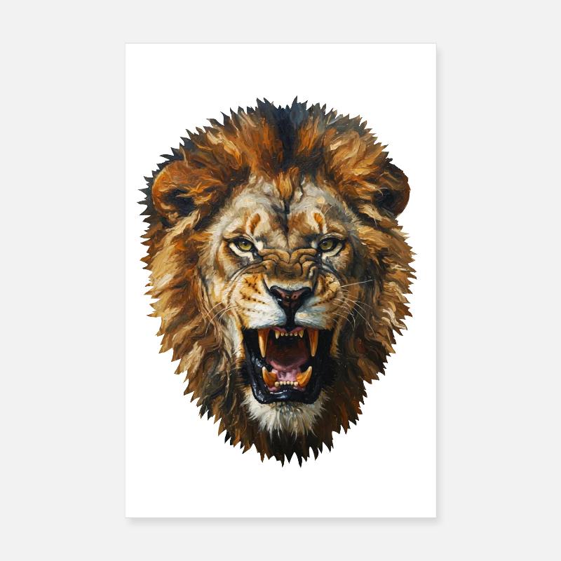 Tête de lion Poster 20 x 30 cm