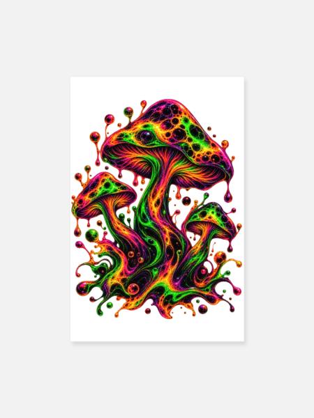 Neon-Traumlandschaft - Poster 20x30 cm - Weiß - Vorne