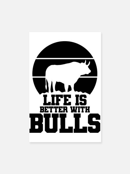 Stier Spruch Humor - Poster 20x30 cm - Weiß - Vorne