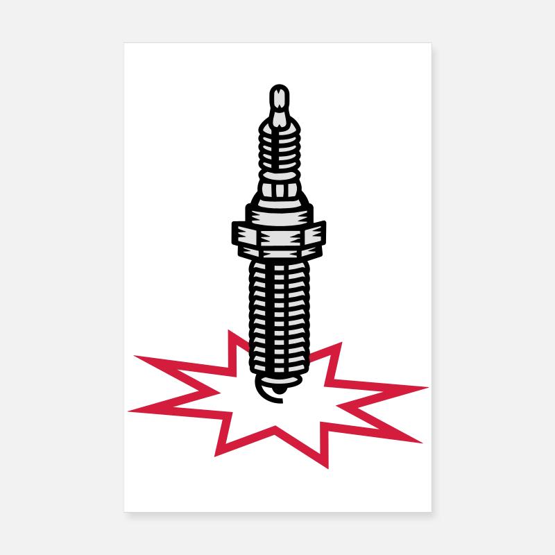A spark plug with spark Poster 8" x 12" (20x30 cm)