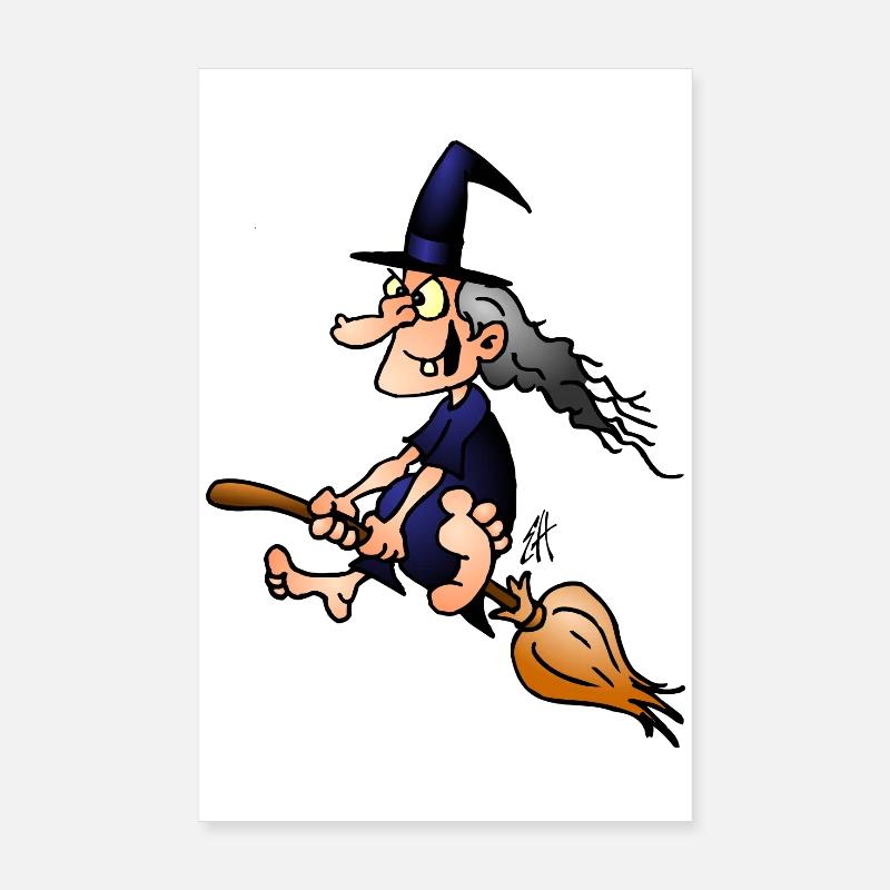 Witch on a broom Poster 8" x 12" (20x30 cm)