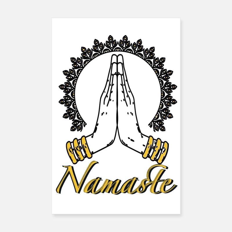 Namaste - Poster 20 x 30 cm - blanc