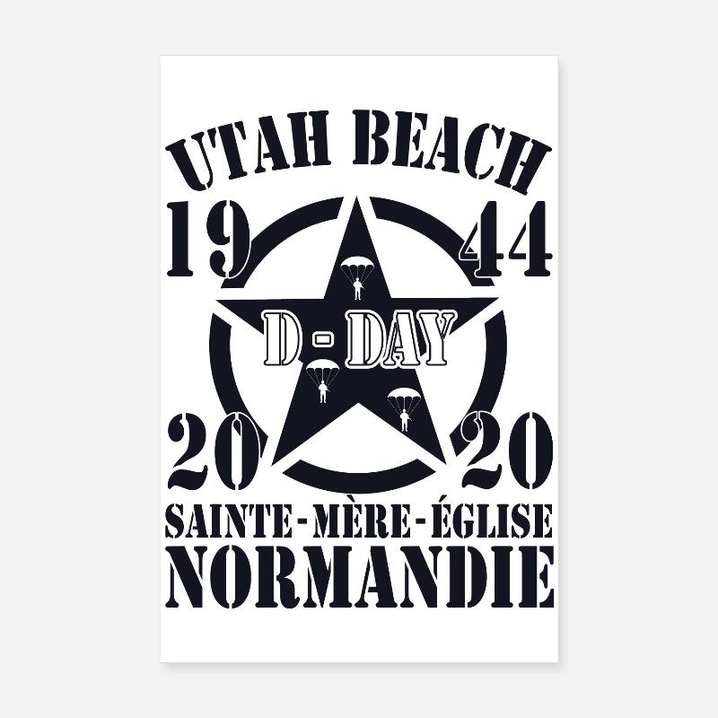 Utah Beach 1944 - 2020 D-Day Sainte Mère Église Poster 20 x 30 cm