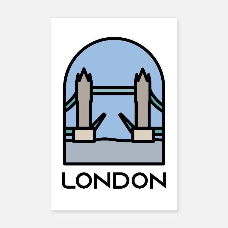 London - Poster 20x30 cm - Weiß
