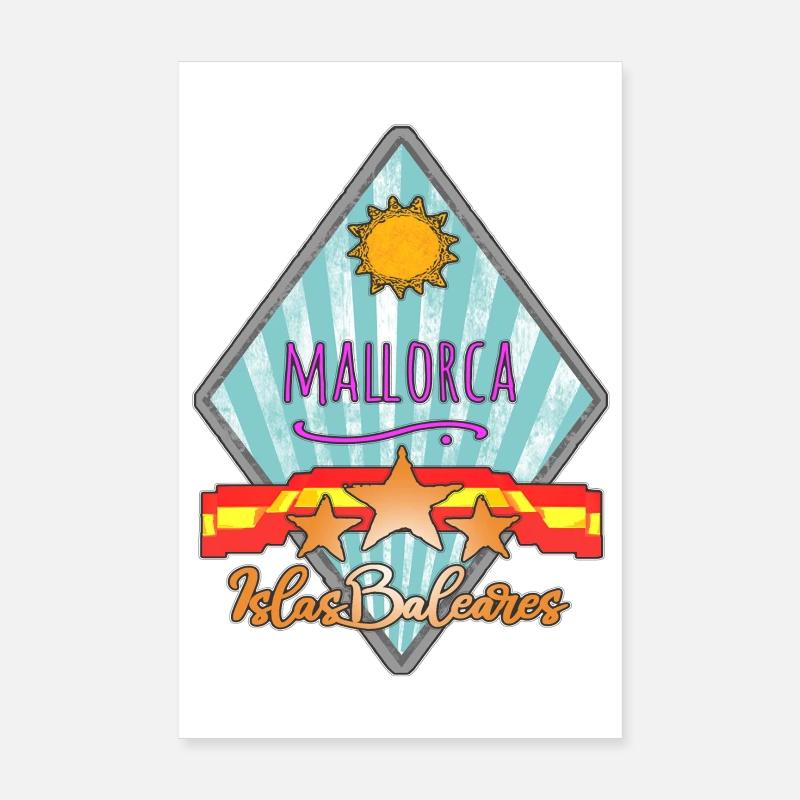 Île de Majorque Star Design Poster 20 x 30 cm