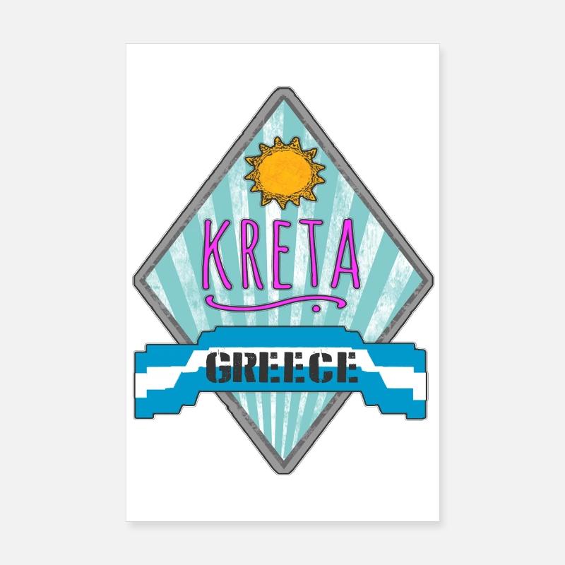Crète Grèce Sun Design Poster 20 x 30 cm