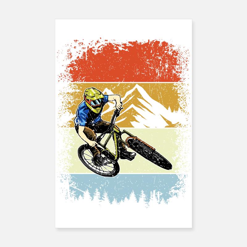 Rayures rétro Mountain Rider Poster 20 x 30 cm