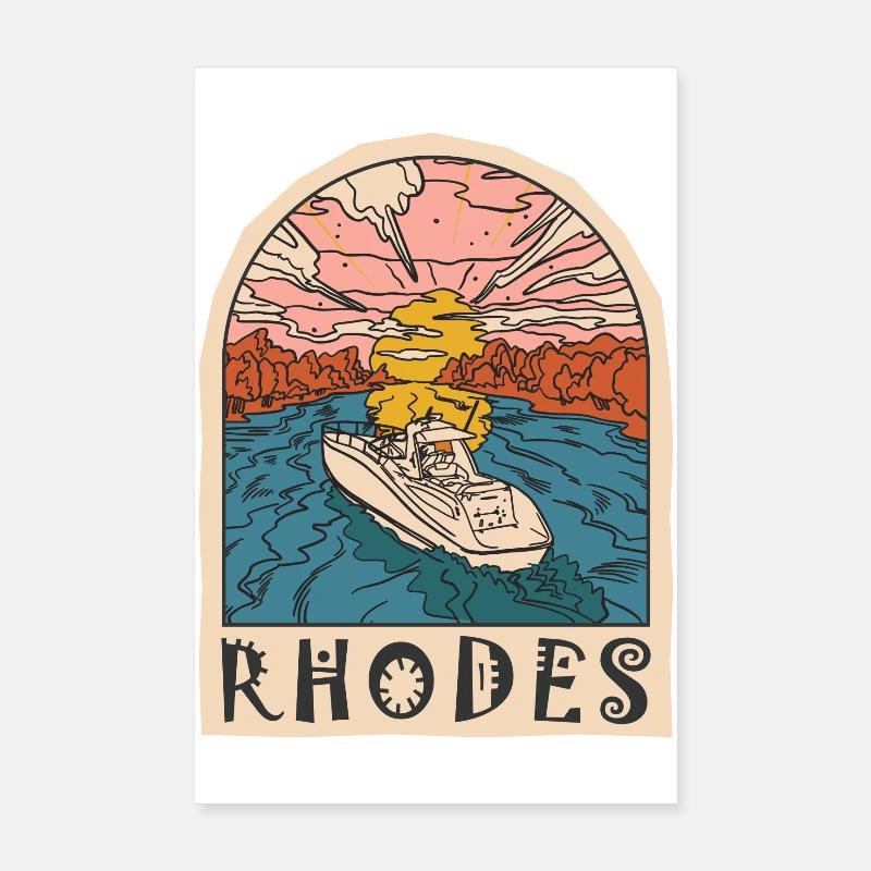 Rhodes Holidays Beach Grèce Poster 20 x 30 cm
