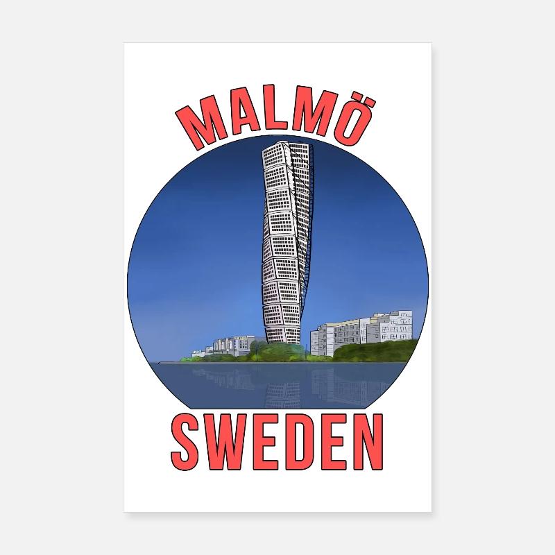Malmö Suède Poster 20 x 30 cm