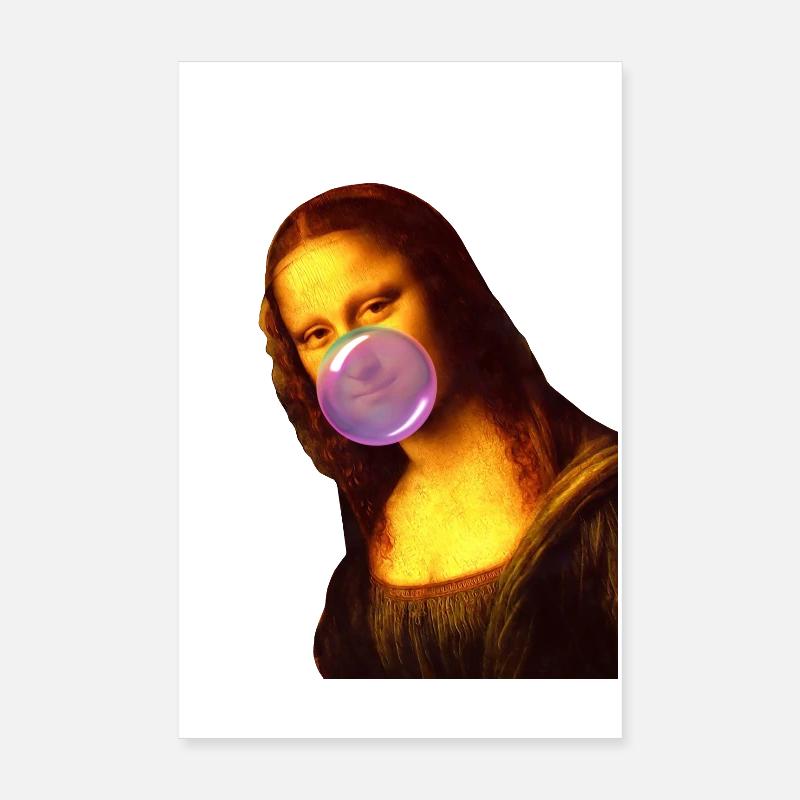 Mona Lisa Kaugummi Bubble Poster 20x30 cm