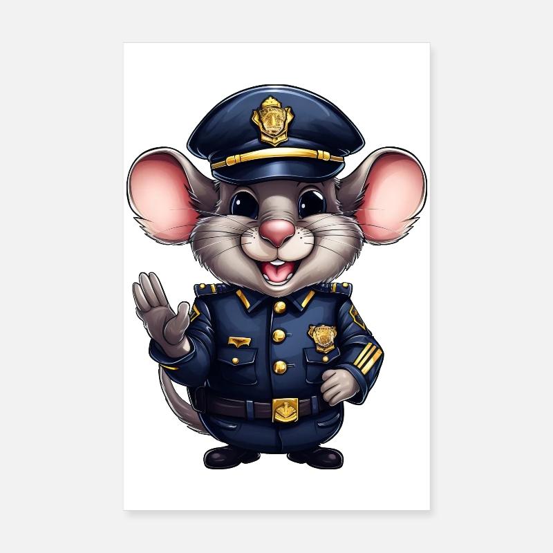 Police Rat Poster 8" x 12" (20x30 cm)