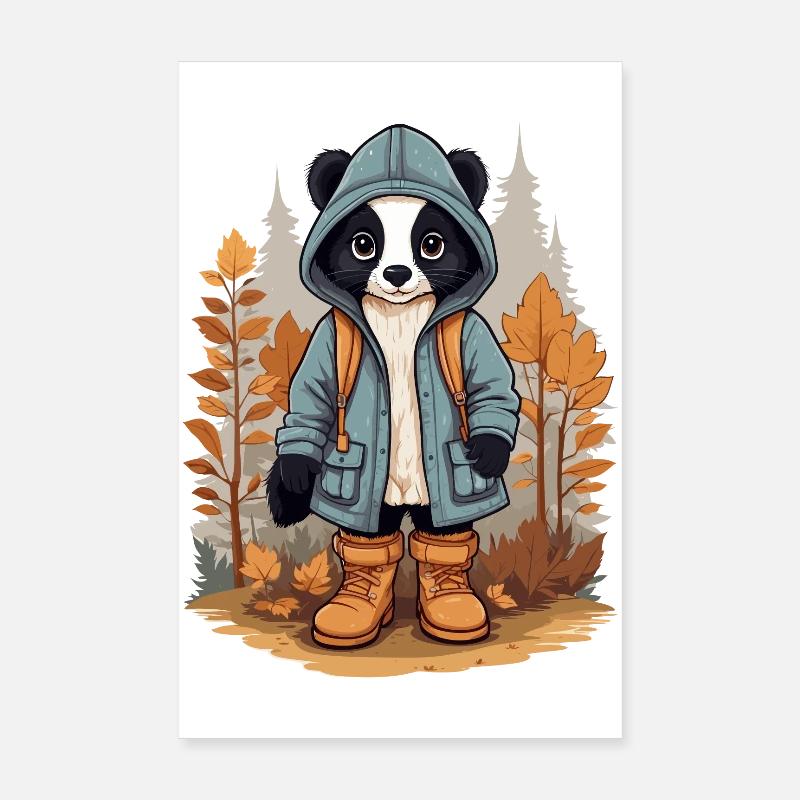 Süßes Stinktier - Poster 20x30 cm - Weiß