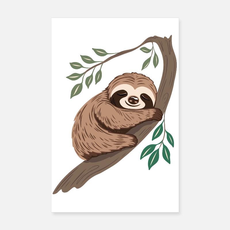 Faultier Schlafen Chillen Poster 20x30 cm