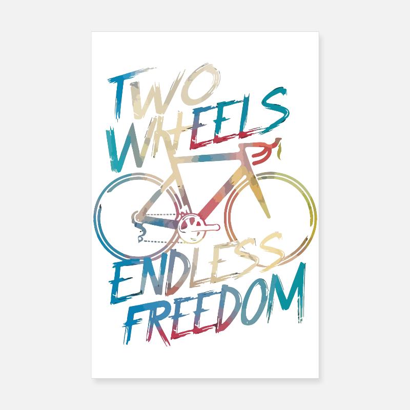 Endless Freedom Bicycle Design Poster 8" x 12" (20x30 cm)