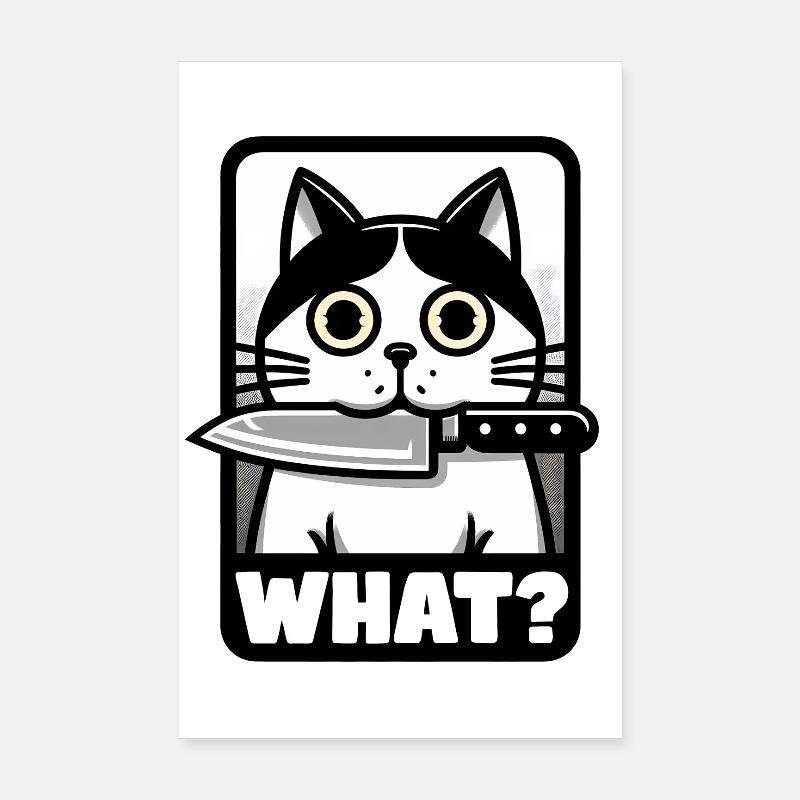 CHE COSA? UN GATTO CON COLTELLO Poster 20x30 cm