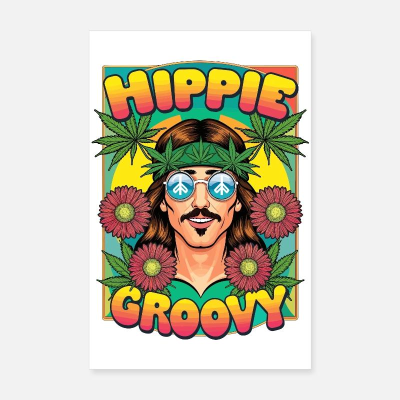 Hippie Bewegung Poster 20x30 cm