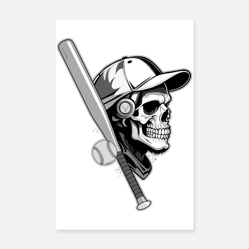 CRÂNE DE BASEBALL Poster 20 x 30 cm