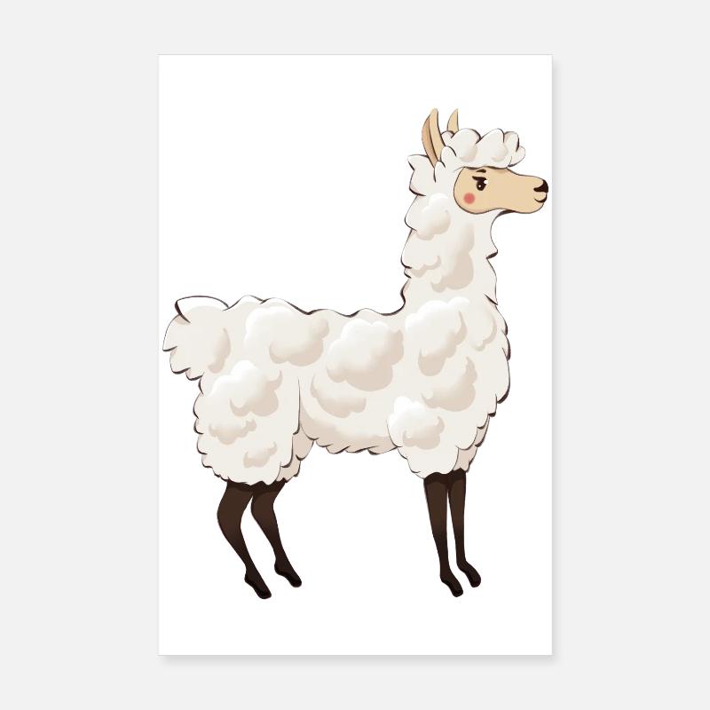 Llama Poster 20x30 cm