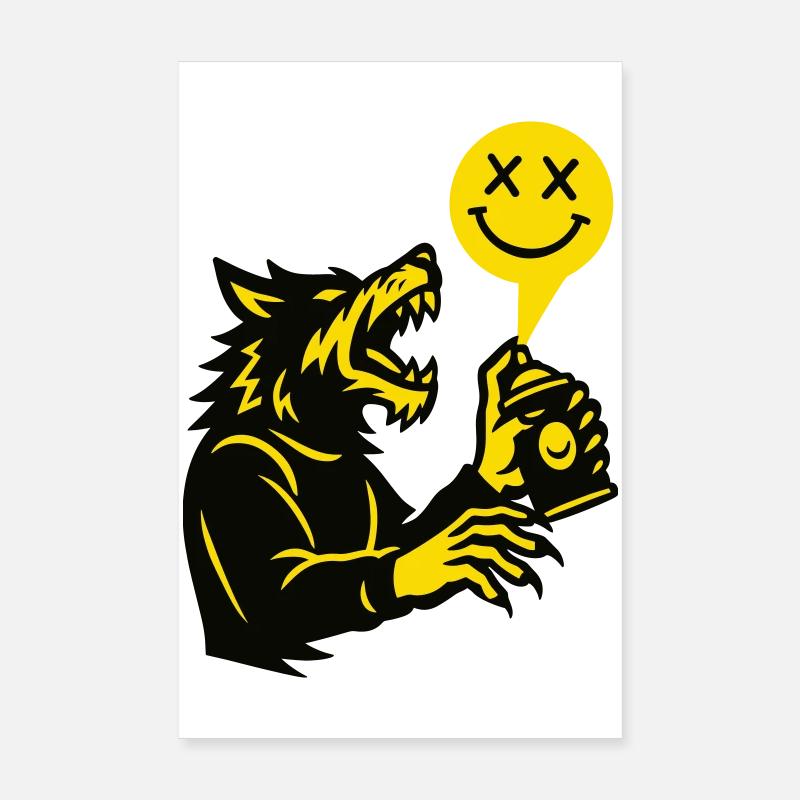 Des graffitis de loup-garou éclaboussent la lune ! Poster 20 x 30 cm