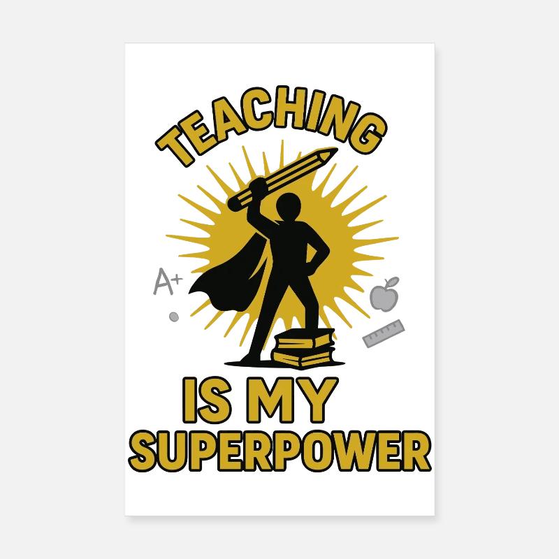 Lehrkraft Superheld Design Poster 20x30 cm