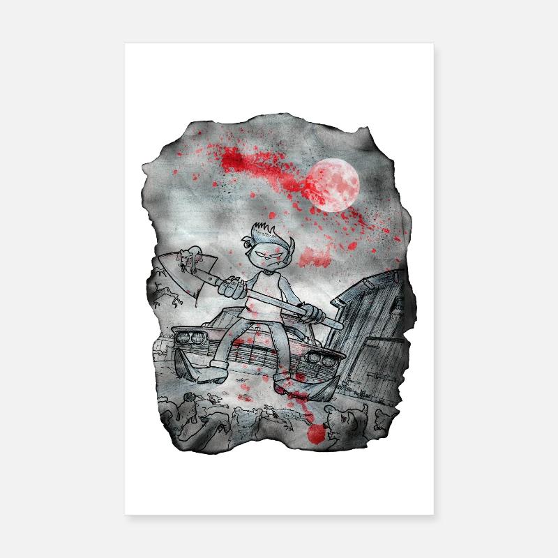 Cat Zombie Killer - Poster 20 x 30 cm - blanc