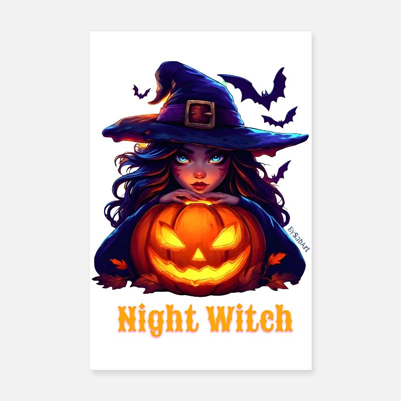 Halloween - Night Witch Poster 8" x 12" (20x30 cm)