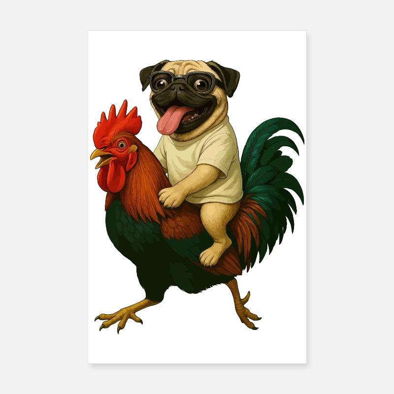 Carlin sur le manège du coq Poster 20 x 30 cm