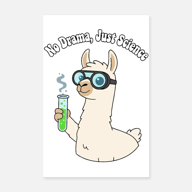 Lama Researcher : Pas de drames, science Poster 20 x 30 cm