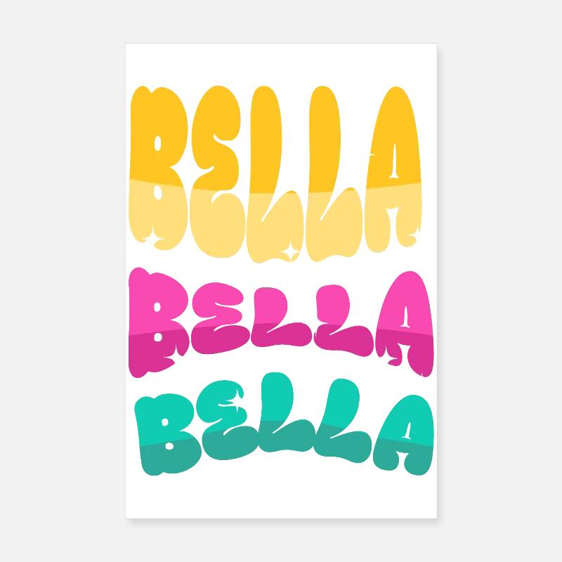Bella Bella Tricolor Font Poster 8" x 12" (20x30 cm)