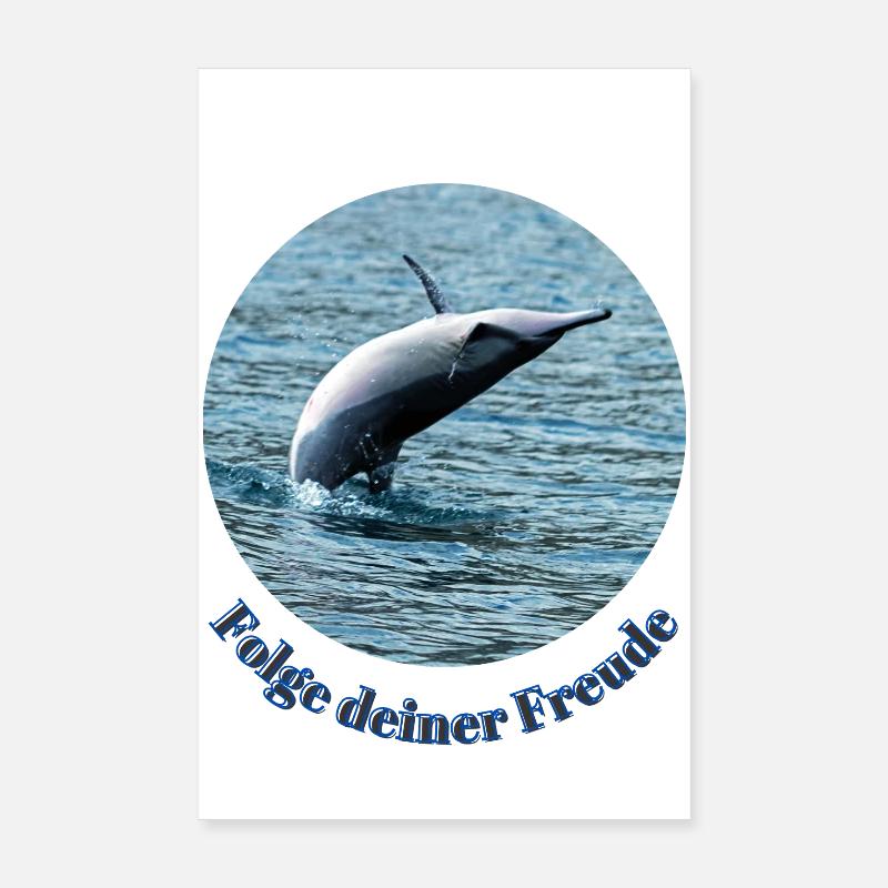 Lebensfreude pur– Springender Delfin vor Mauritius Poster 20x30 cm