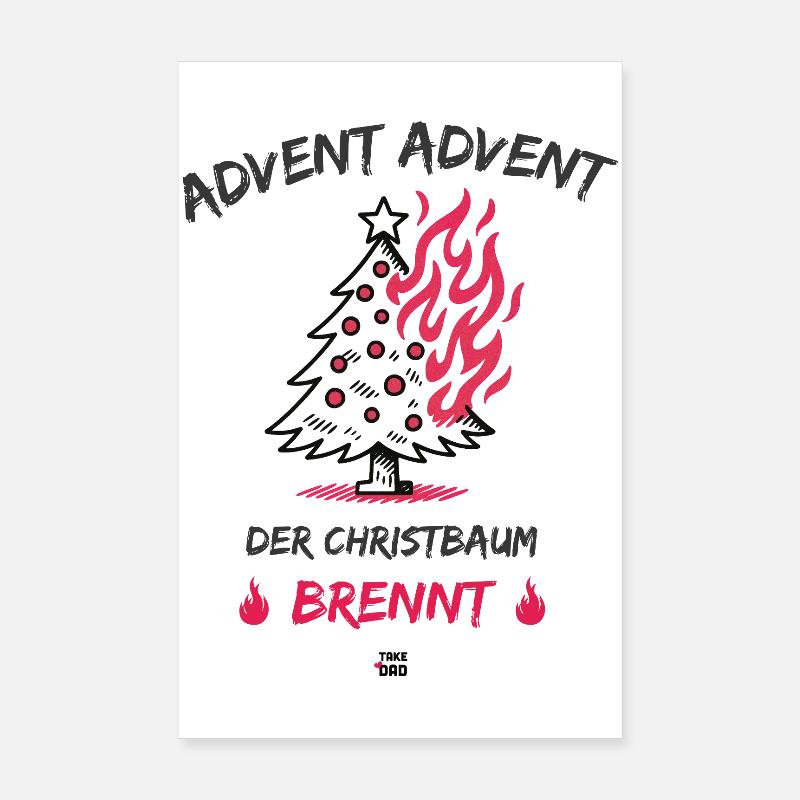 Avent, Avent - le sapin de Noël brûle Poster 20 x 30 cm