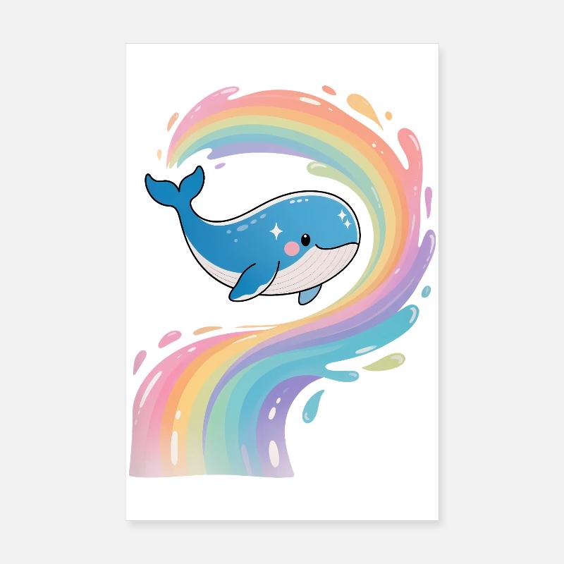 🐳 Regenbogenwal - Magisch Poster 20x30 cm
